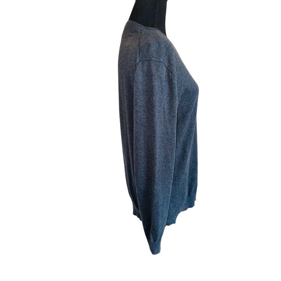 Claiborne Womens V-Neck Sweater S Gray Cotton/Cashmere Blend Sustainable Preppy - Picture 4 of 9